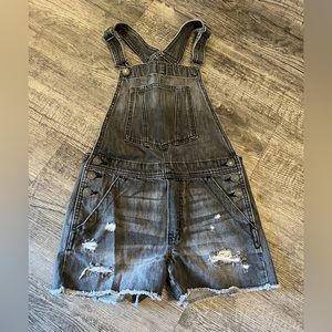 Gap teen gray denim overalls